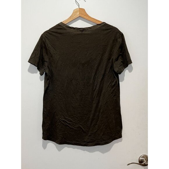 Standard James Perse Olive Green Scoop Neck Short Sleeves Women's T-Shirt Size L - Picture 5 of 8